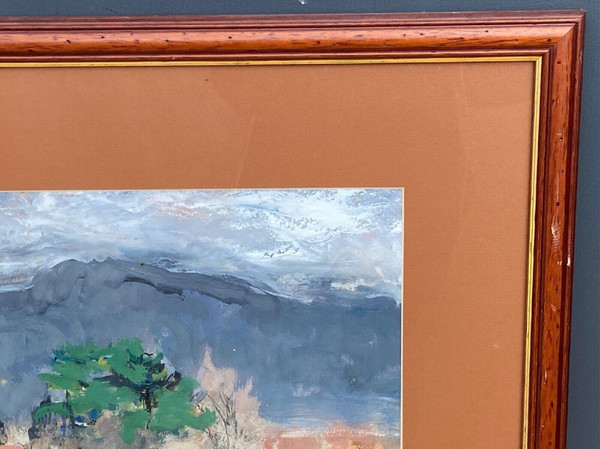 Acquerello su carta di Jacques Thévenet Paesaggio del Sud 1941