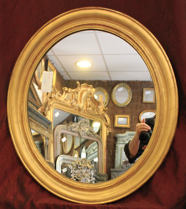59 X 66 Cm Miroir Ovale Louis Philippe Doré