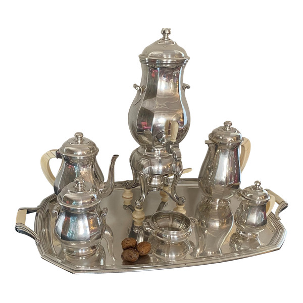 tea, coffee and samovare service with its solid silver tray