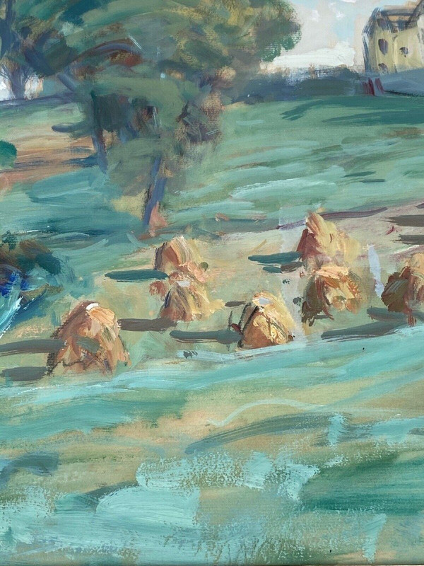 Watercolor by Paul Paquereau haystack 20th century