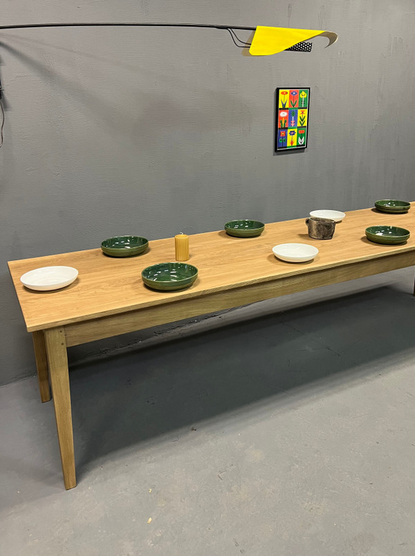 Table de ferme pieds fuseaux (300 cm x 90 cm)