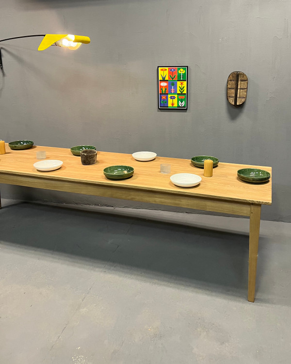 Table de ferme pieds fuseaux (300 cm x 90 cm)