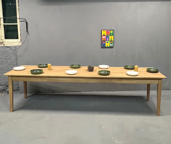 Table de ferme pieds fuseaux (300 cm x 90 cm)