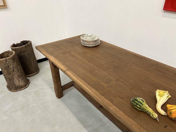1950s farmhouse table in oak and walnut