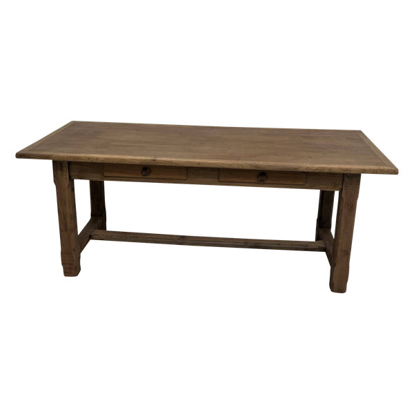 1950s farmhouse table in oak and walnut