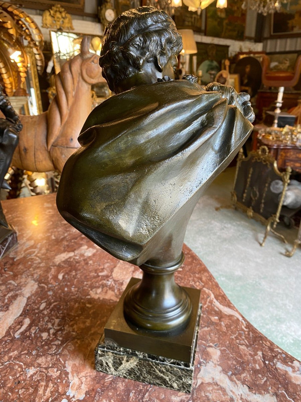 19th Century Bronze Sculpture Representing "The Kiss" After Jean Antoine Houdon (1741-1828)
