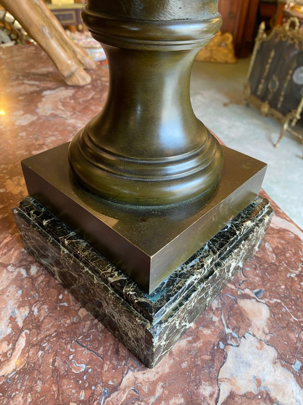 19th Century Bronze Sculpture Representing "The Kiss" After Jean Antoine Houdon (1741-1828)