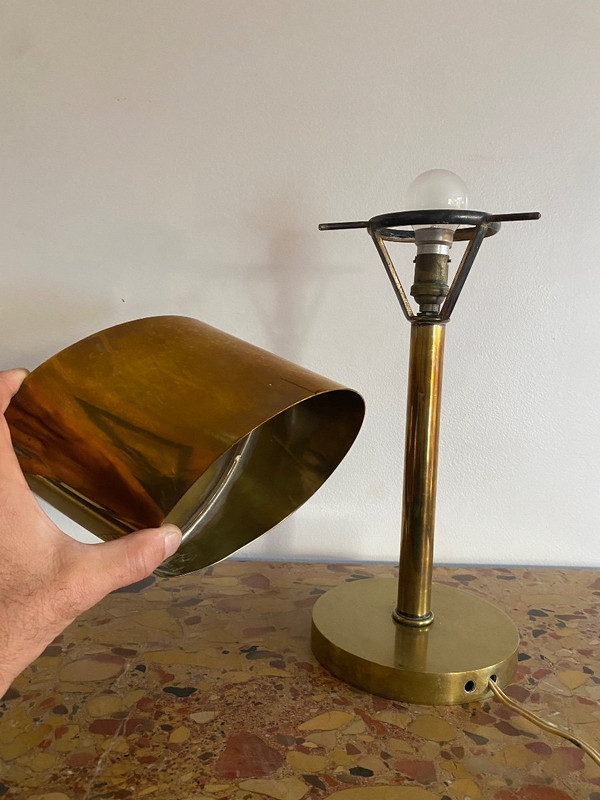 Art-Déco-Lampe aus Messing, Atelier Jean Perzel 1930