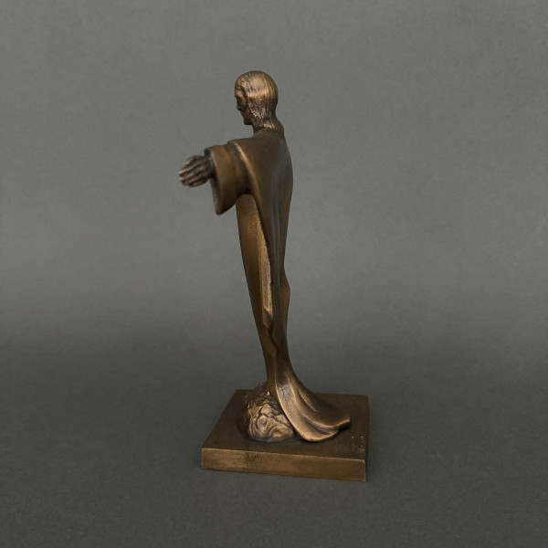 Christ in bronze 1930 by J. Dorlia chocolate patina