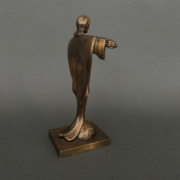Christ in bronze 1930 by J. Dorlia chocolate patina