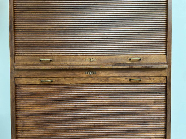 Solid oak curtain cabinet, circa 1930