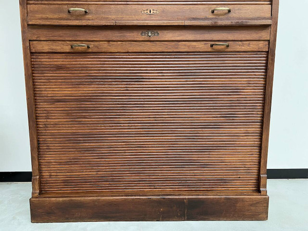 Solid oak curtain cabinet, circa 1930
