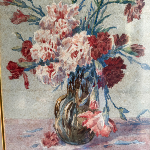 Watercolor on paper still life bouquet of flowers by Beutizzy 1907