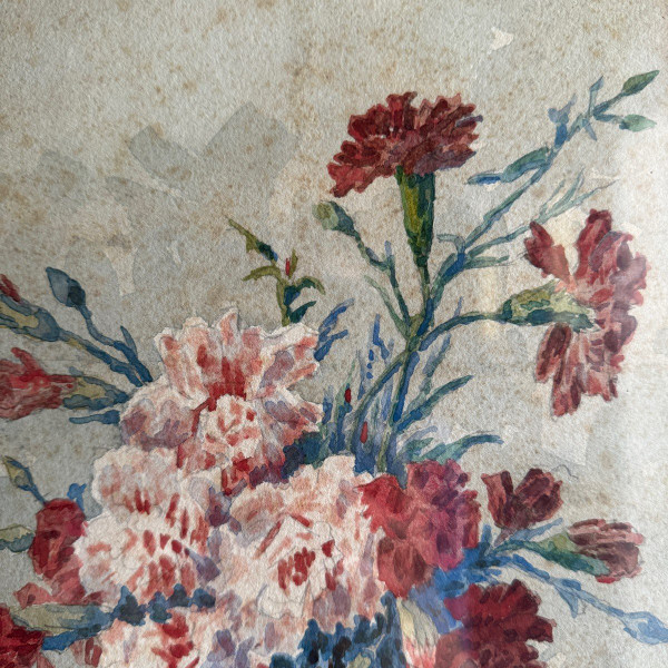 Watercolor on paper still life bouquet of flowers by Beutizzy 1907
