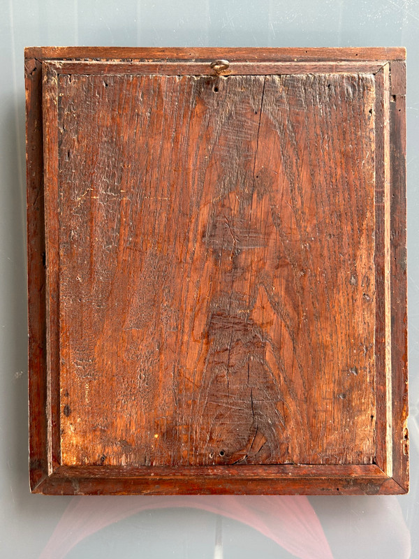 Carved Oak Panel - Catherine of Alexandria - 18th Century Bérain Frame