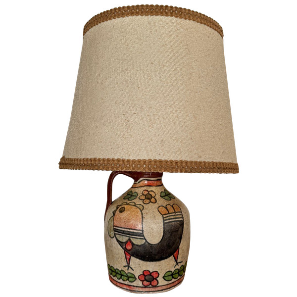 Lampe en céramique 1960 vintage Carmo Saude Portugal XXe