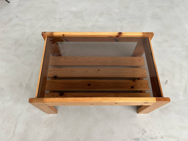 Table basse en pin des années 80