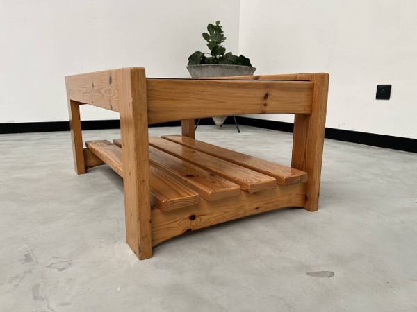 Table basse en pin des années 80