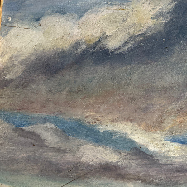 Olio su tavola Pagliai XX secolo cornice calcinata