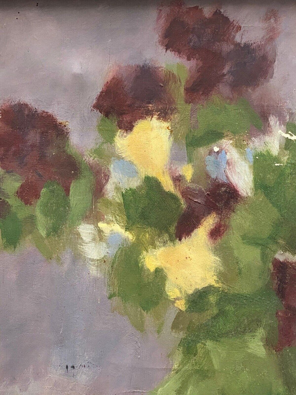 Öl auf Leinwand von Isabelle Rouault, Stillleben, 20. Jahrhundert