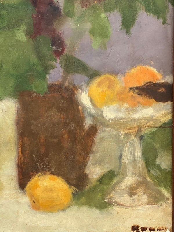 Öl auf Leinwand von Isabelle Rouault, Stillleben, 20. Jahrhundert