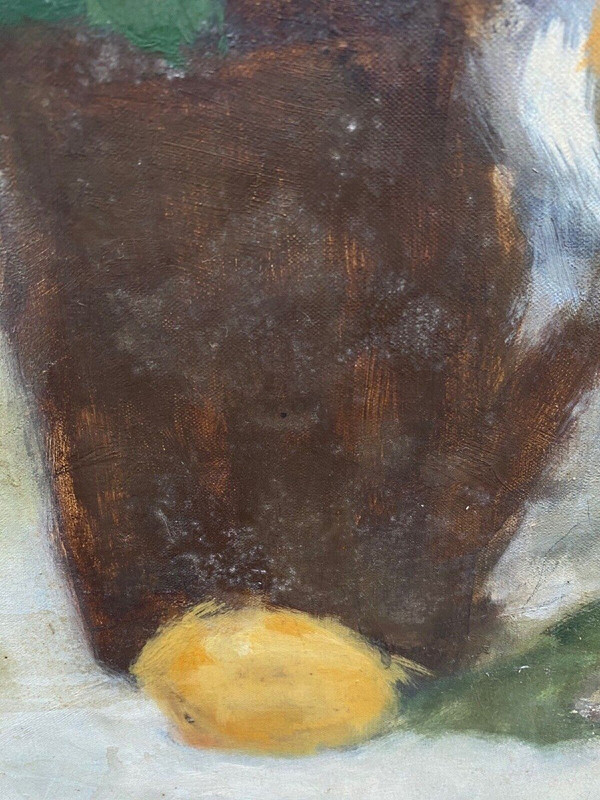 Öl auf Leinwand von Isabelle Rouault, Stillleben, 20. Jahrhundert