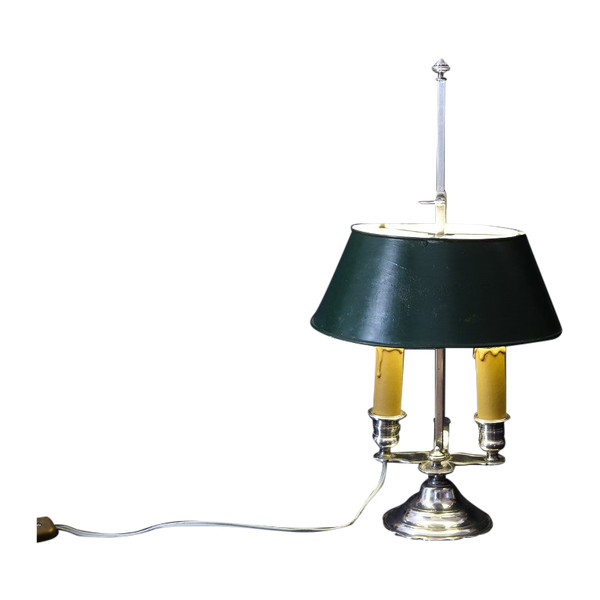 Bouillotte-Lampe aus versilberter Bronze aus dem 19. Jahrhundert