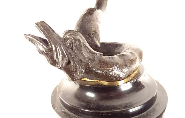 Coppia di ninnoli con draghi in bronzo gotico Viollet-le-duc Napoleone III XIX secolo