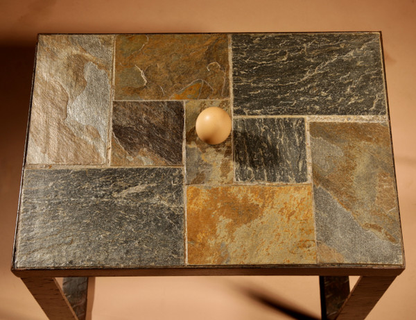 A Dutch Brutalist period side table in the style of Paul Kingma circa 1970-80.