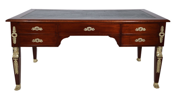 Bureau plat double face Style retour d’Égypte époque fin XIXe