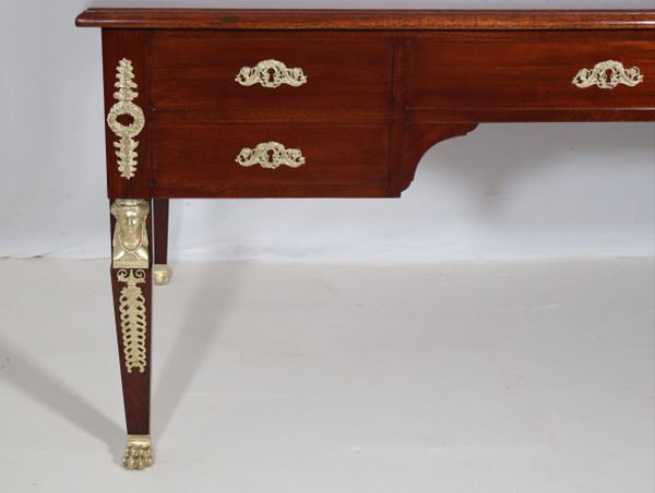 Bureau plat double face Style retour d’Égypte époque fin XIXe
