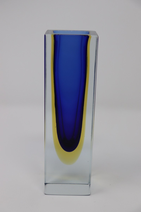 Petit Vase Bleu par Flavio Poli pour Seguso, 1970s