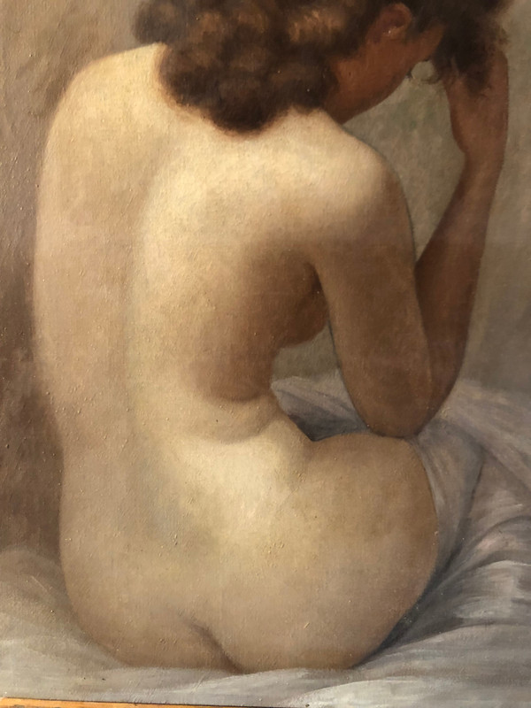Huile sur toile de Jean Jannel intitulée Jeune fille pensive 1930