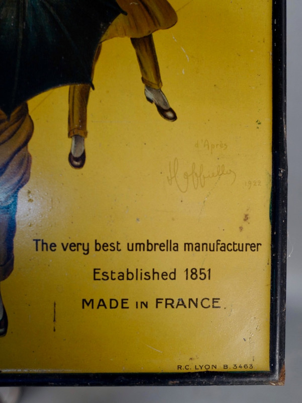 Enamelled plaque Revel Umbrella Signed Leonetto Cappiello and dated