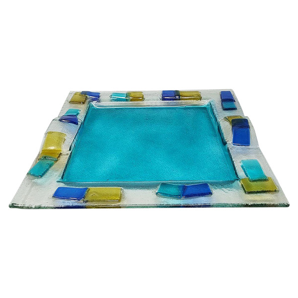 1970s Astonishing Tray By Albatros in Murano Glass. Made in Italy