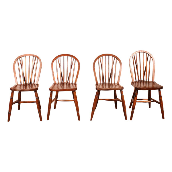 Série De 4 Chaises Windsor Du 19° Siècle