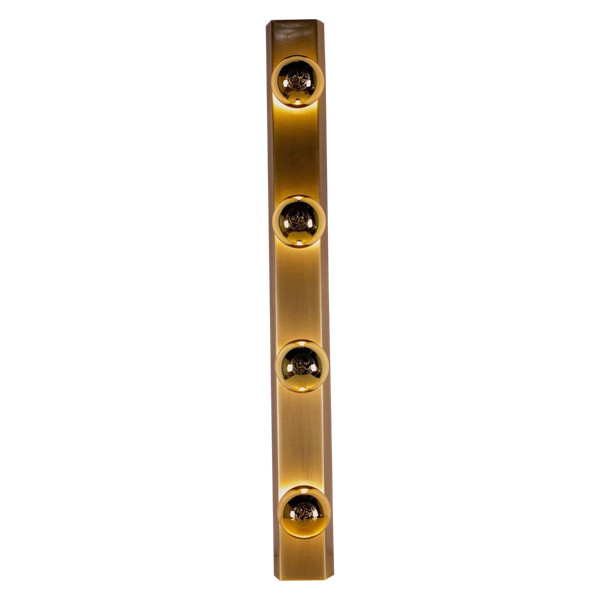 “Vanity lamp” dressing room wall lights, bronze finish.
