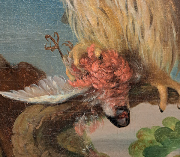 Seguace di Jean Jacques Bachelier (1724-1806), La civetta e la sua preda, olio
