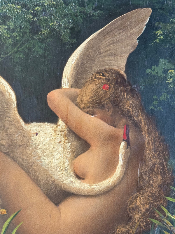 Charles Sellier, Leda and the Swan, Oil on Wood, Mid-19th century
