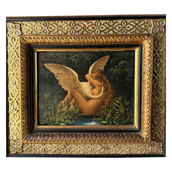 Charles Sellier, Leda and the Swan, Oil on Wood, Mid-19th century