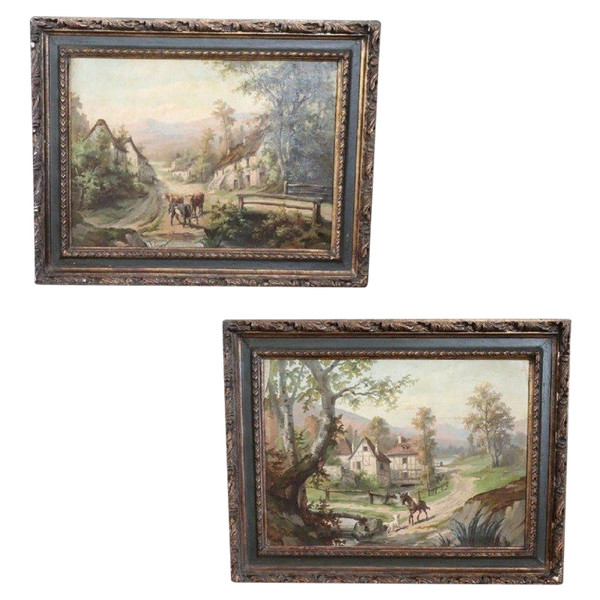 Ölgemälde auf Leinwand, Gerahmt, 2er Set