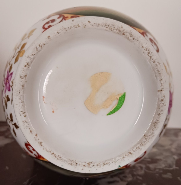 Denuelle à Paris - rarissimo vaso o spiga di fiori in legno di tulipano - porcellana eclettica - 1830 ca.