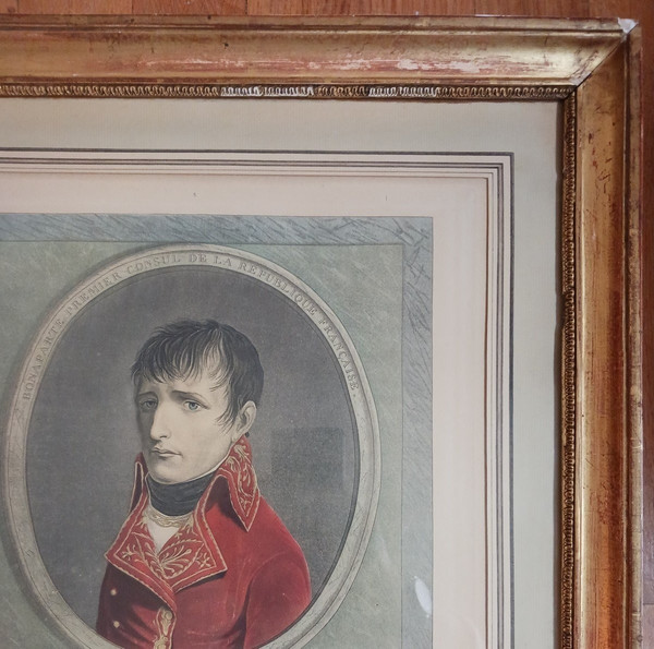 Boilly, after - Bonaparte 1er Consul ou la revue du Quintidi - etching, 19th century frame