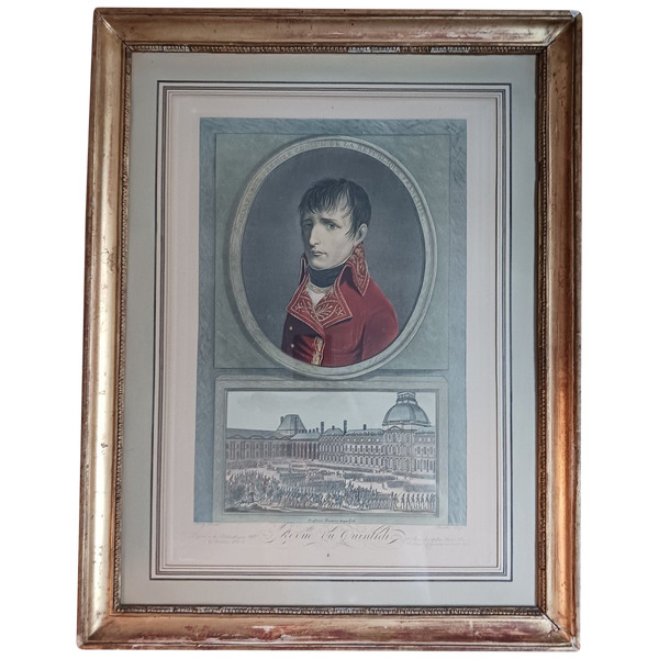 Boilly, after - Bonaparte 1er Consul ou la revue du Quintidi - etching, 19th century frame