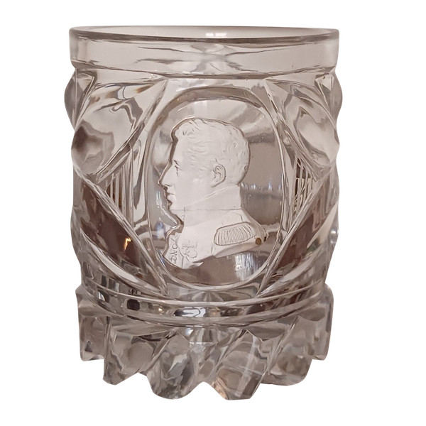 Baccarat (?), dopo Gayrard - calice con ceramica di cristallo Charles X, 1830 ca.