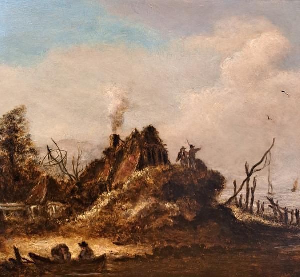 Follower of Jan Van Goyen (1596-1656), Landscape with Bird Trap