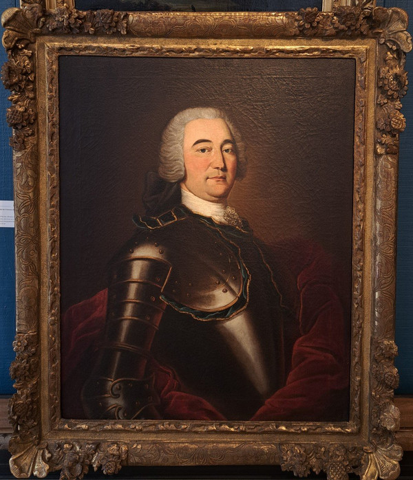 Jahrhundert, Porträt eines Mannes in Rüstung Um 1740
