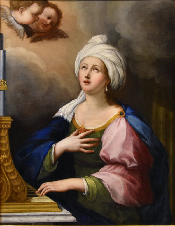 Santa Cecilia e due cherubini, Lucas de la Haye (Nivelles, 1612–Roma, 1682)
