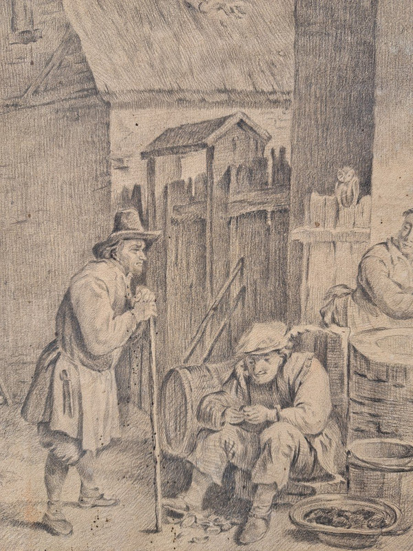 Follower of David II Teniers (Antwerp, 1610 - Brussels, 1690), The Farm, Large drawing