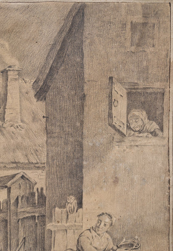 Follower of David II Teniers (Antwerp, 1610 - Brussels, 1690), The Farm, Large drawing